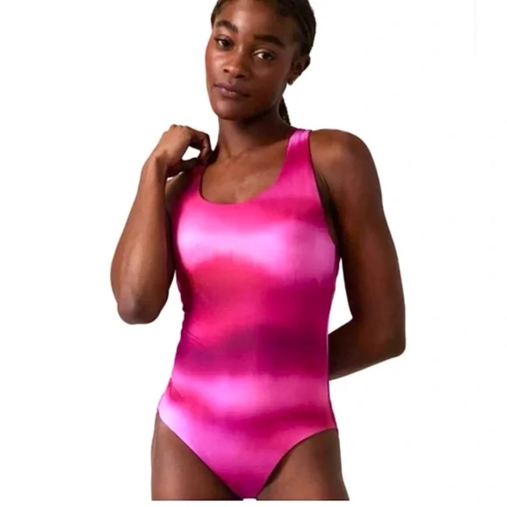 Athleta Malibu Pink Ombré One Piece Swimsuit M
